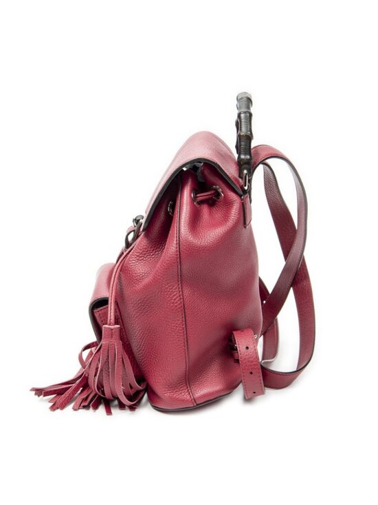 Gucci Bamboo Backpack Tassel Fuchsia Grain Calf Skin Leather main image 10